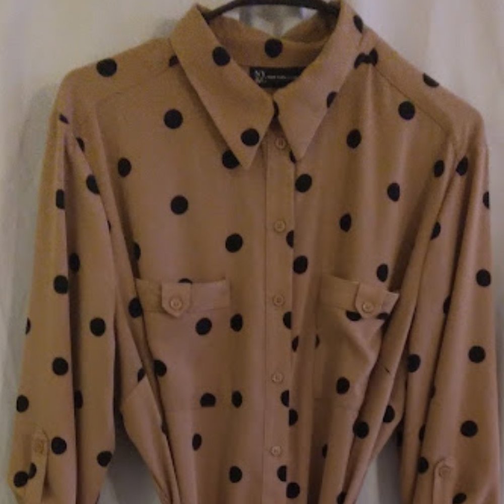 New York & Company  Tan and Black Casual Dress Size XL